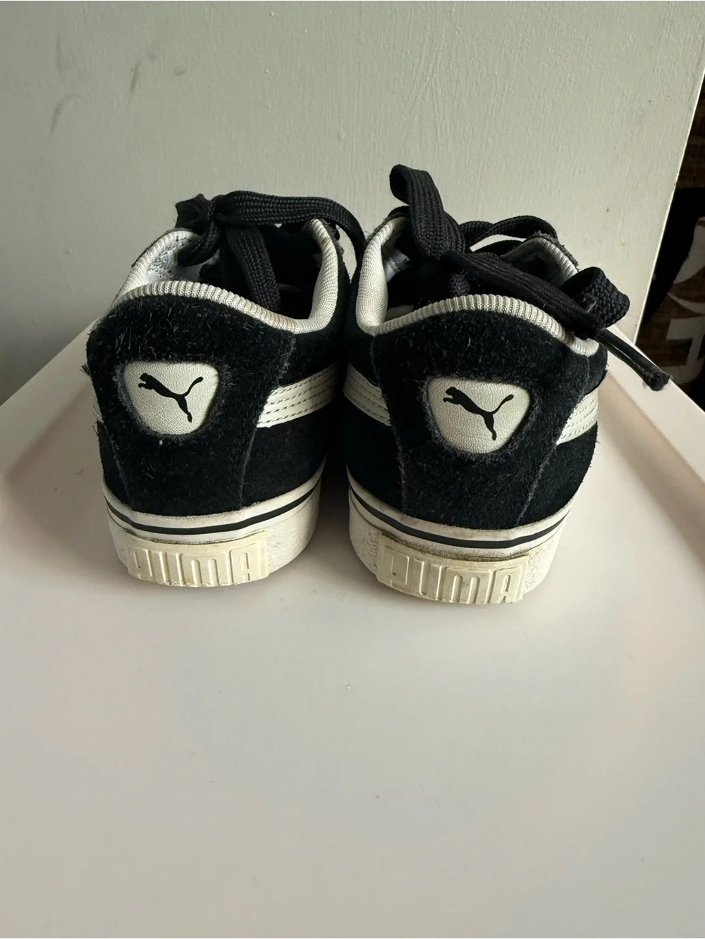 Puma Kids Black Suede Low-Top Sneakers